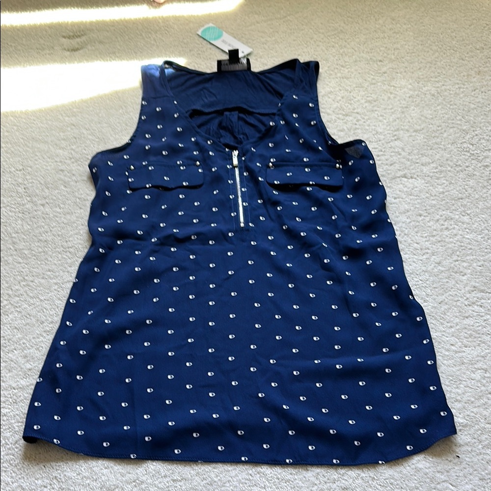 NWT Small Fortune & Ivy Navy Tank